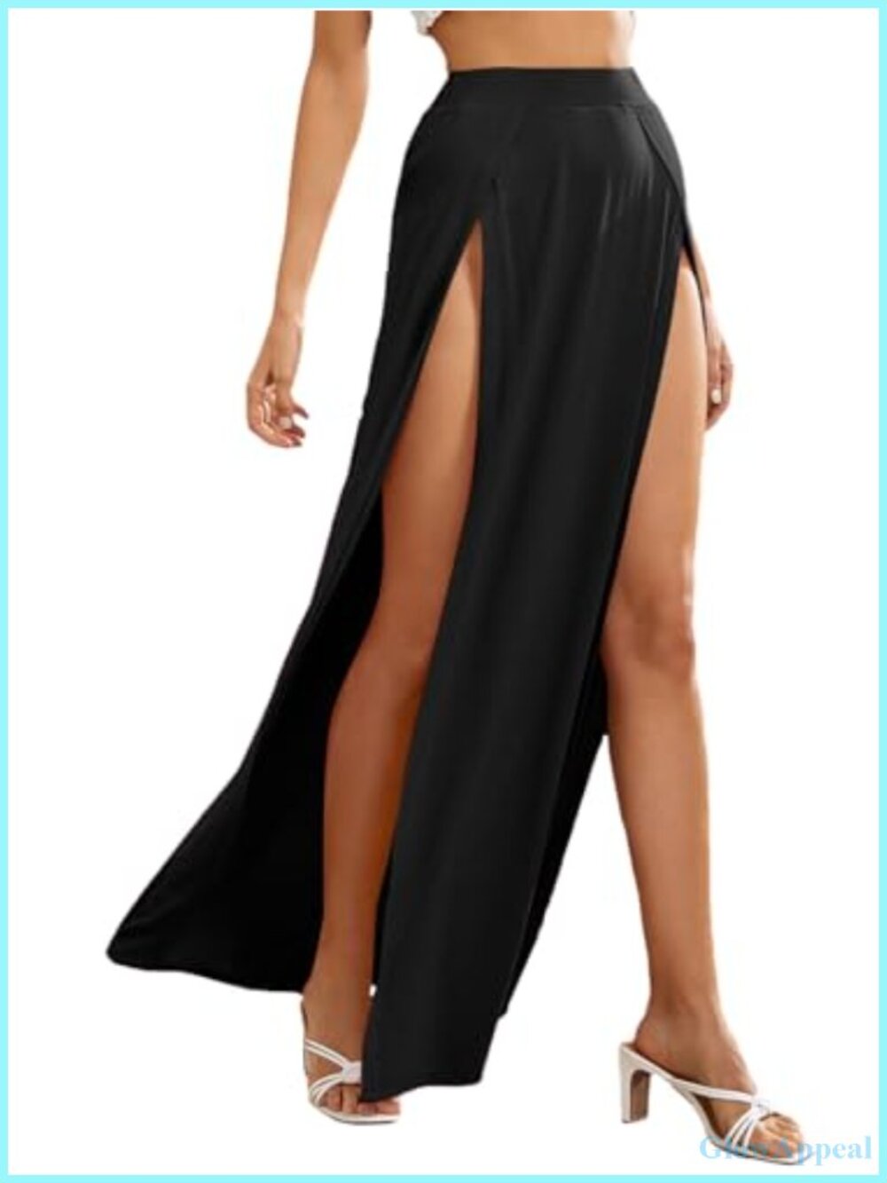 Flowy High Split Maxi Skirt Wrap Elastic Waist